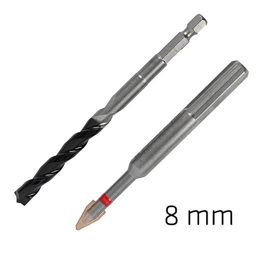Alpen 2Pc Porcelain C Protector & Concrete Drill Bit Set, 8mm | ALP30308