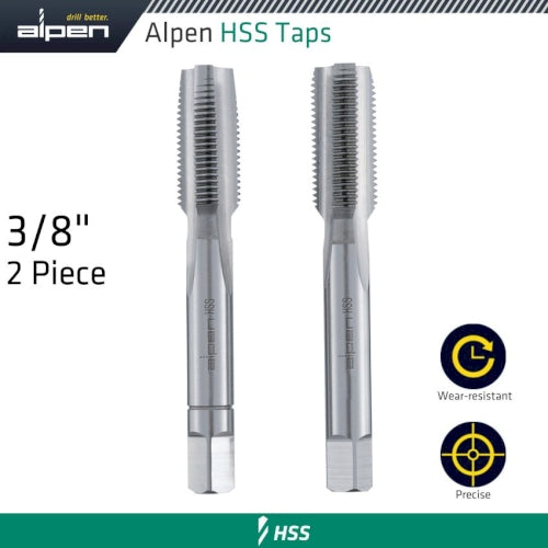 Hss hand tap set g 3/8' pouched