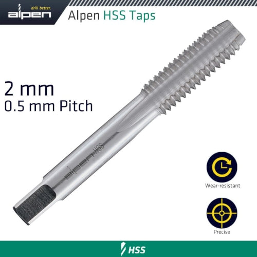 Tap 2mm hss in pouch 0.5mm pitch