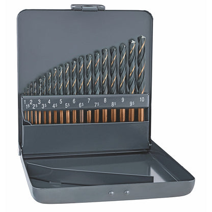 Alpen 19Pc Sprint Master Drill Bit Set in Metal Casette, 1 -10mm x 0.5mm | ALP810311100