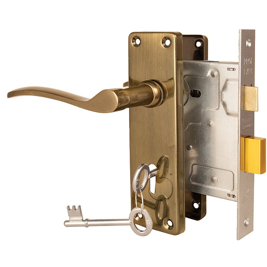 The Cabinet Shop Sapphire Lockset, Antique Bronze, 2 Lever | AWS2698