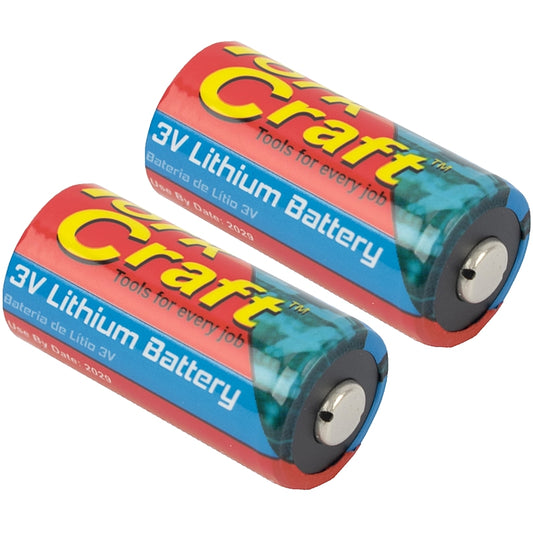 Tork Craft 2/Pk 3V Li-Ion Batteries, CR123A | BATCR123A-2P