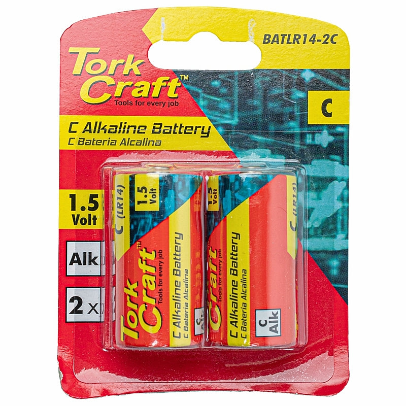 Tork Craft 2/Pk 1.5V C Alkaline Batteries | BATLR14-2C