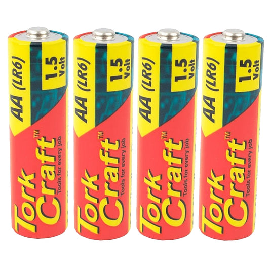 Tork Craft 4/Pk 1.5V AA Alkaline Batteries, Shrink Wrap | BATLR6-4S