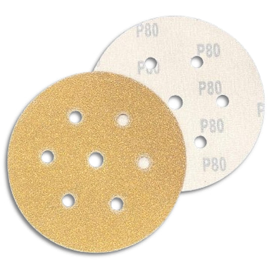 Binic 50Pc B65 20% Ceramic Velcro Sanding Discs, D150mm, 7-Holes, P120 | BIN003/7