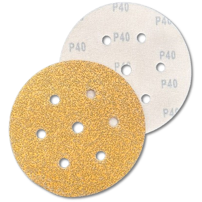 Binic 50Pc B65 20% Ceramic Velcro Sanding Discs, D150mm, 7-Holes, P40 | BIN009/7