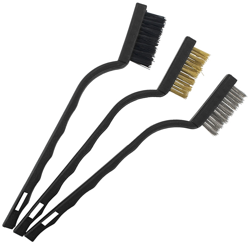 Tork Craft 3Pc Mini Wire Brush Set, Braas/Nylon/Stainless Steel | BR013