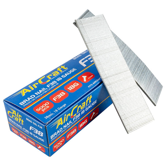 AirCraft 5000/Pk Brad Nails 38mm, 18G F-Type | BRAD GEL F38