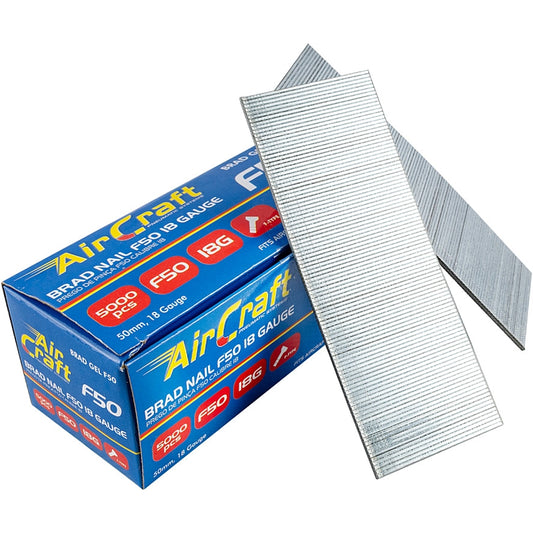 AirCraft 5000/Pk Brad Nails 50mm, 18G F-Type | BRAD GEL F50