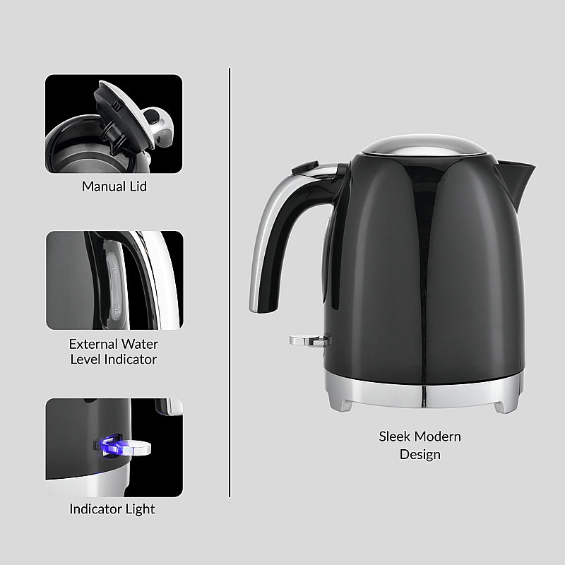 Boden Stark 1L Plastic Kettle - Black | BS-1LPK-BK