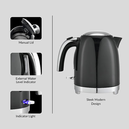 Boden Stark 1L Plastic Kettle - Black | BS-1LPK-BK