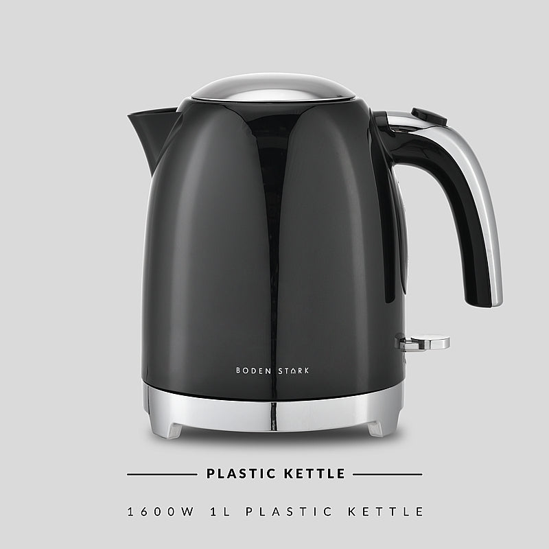 Boden Stark 1L Plastic Kettle - Black | BS-1LPK-BK