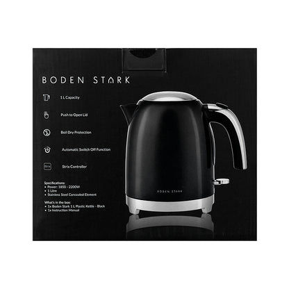 Boden Stark 1L Plastic Kettle - Black | BS-1LPK-BK