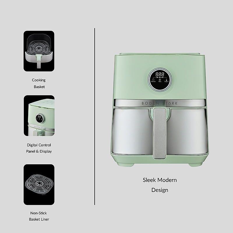 Boden Stark 5.0L Digital Air Fryer - Green | BS-DAF04G