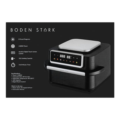 Boden Stark 10L Digital Airfryer - Black | BS-DAF10L-BK