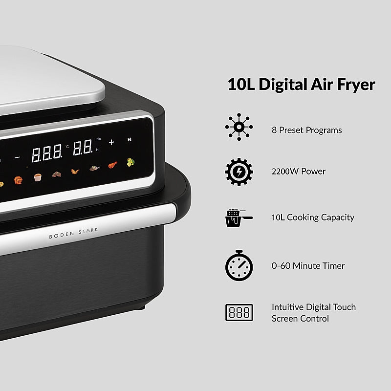 Boden Stark 10L Digital Airfryer - Black | BS-DAF10L-BK