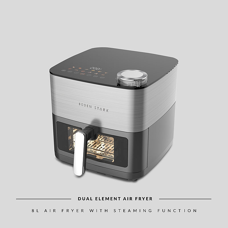 Boden Stark 8L Dual Element Air Fryer with Steaming Function | BS-DAFS01