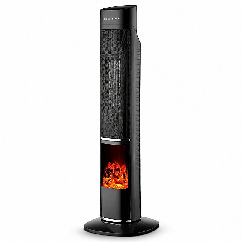 Boden Stark Fireplace Tower Heater with LED Display, 1000/2000W | BS-FPTH01
