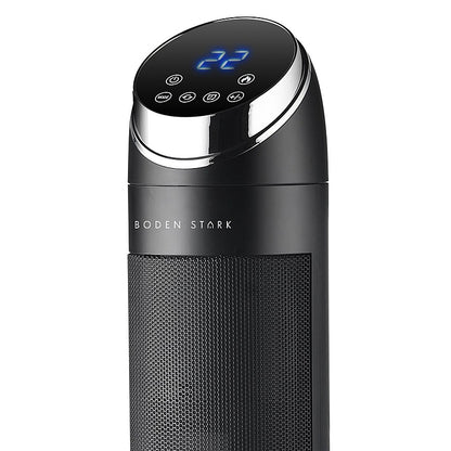 Boden Stark Digital LED Fireplace Tower Heater, 1000/2000W | BS-FPTH02-BK