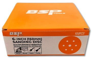 Binic 50Pc B65 20% Ceramic Velcro Sanding Discs, D150mm, 7-Holes, P220 | BIN005/7