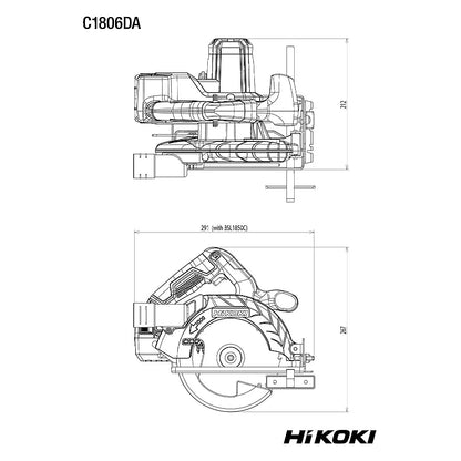 Hikoki 18V Cordless Circular Saw 165mm (Bare Tool) | C1806DAW4Z