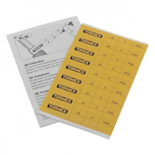 Tormek Profile Labels | PL-01