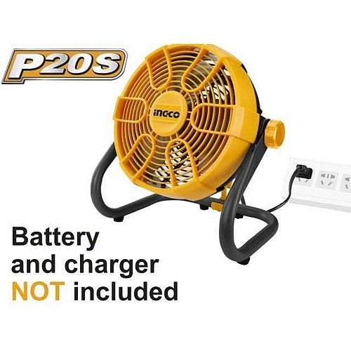 Ingco 20V Cordless Fan 0-360° Tilt Adjustment (Solo Unit) | CFALI2002
