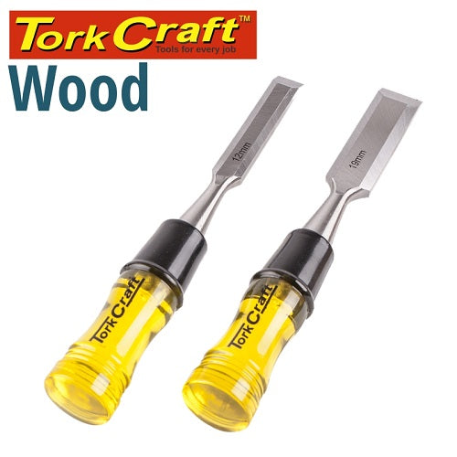 Torkcraft 2Pc Wood Chisel Set W/PVC Handle 12, 19MM (CH30005)