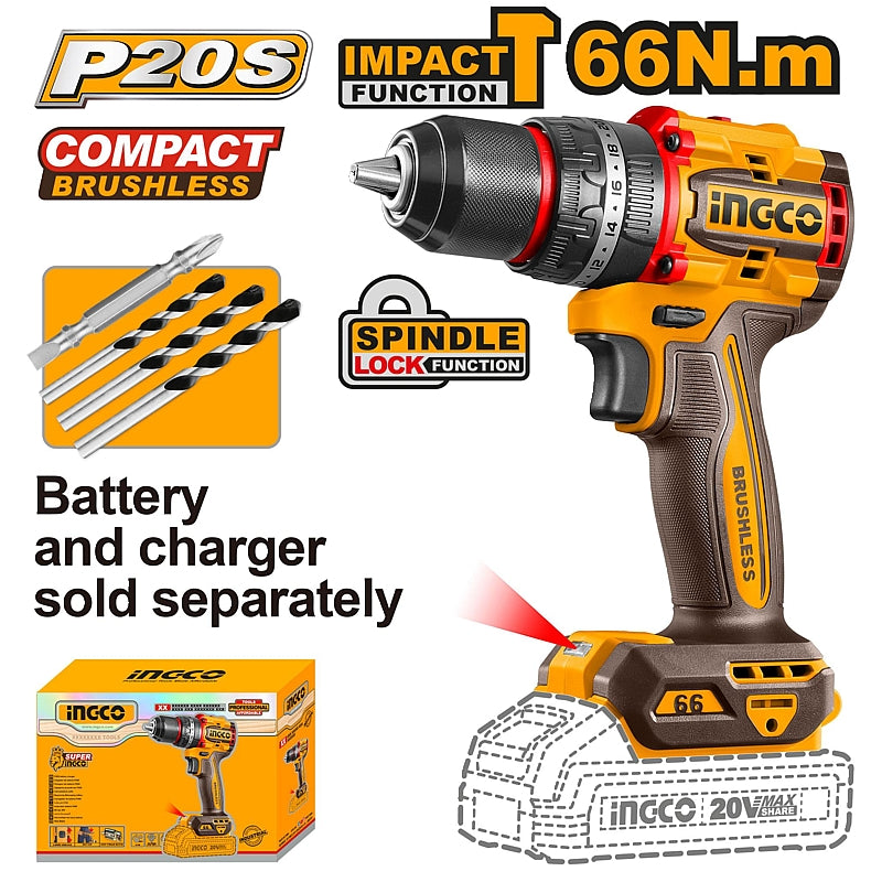 Ingco 5 Piece 20V Cordless Industrial Tool Combo Kit | CKLI2059