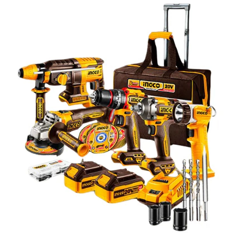 Ingco 5 Piece 20V Cordless Industrial Tool Combo Kit | CKLI2059