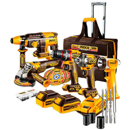Ingco 5 Piece 20V Cordless Industrial Tool Combo Kit | CKLI2059