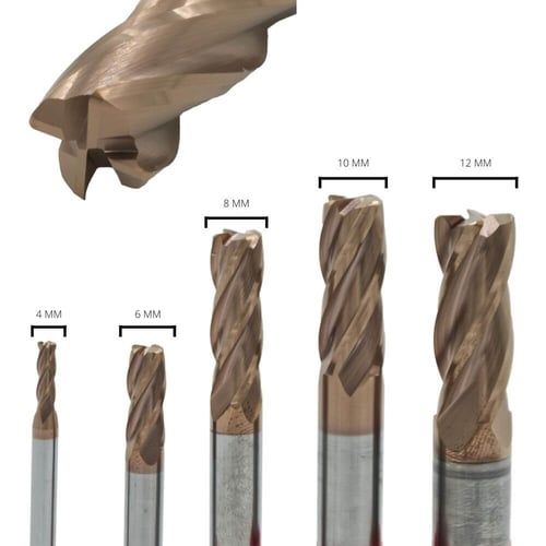 CNC Cutting Bits - Bull Nose End Mill, 4 Flute