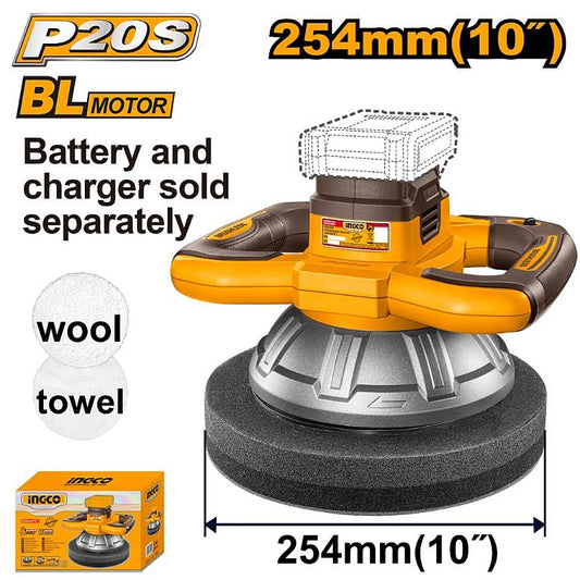 Ingco 20V BL Cordless Polisher 254mm (Solo Unit) | COPLI202548