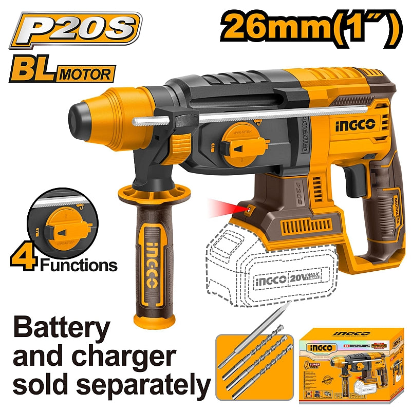 Ingco 5 Piece 20V Cordless Industrial Tool Combo Kit | CKLI2059