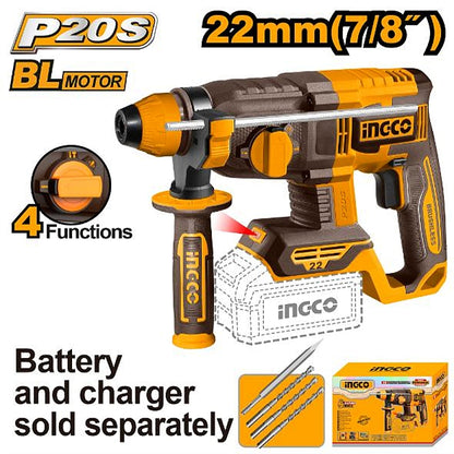 Ingco 20V Cordless BL SDS-Plus Rotary Hammer 2.0J (Bare Tool) | CRHLI21228