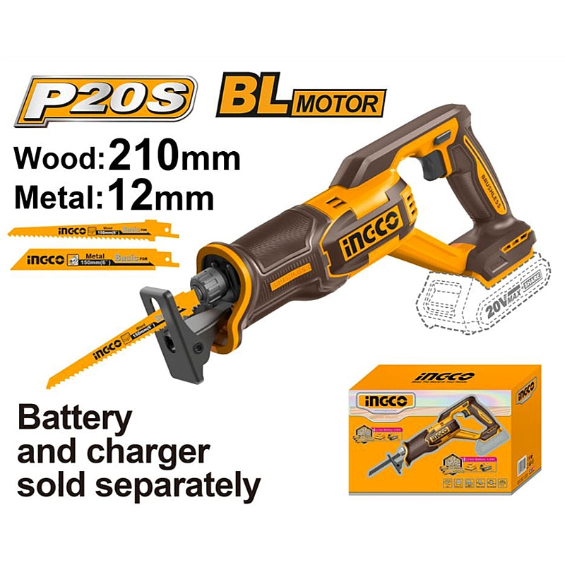 Ingco 20V Cordless BL Reciprocating Saw (Bare Tool) | CRSLI2108