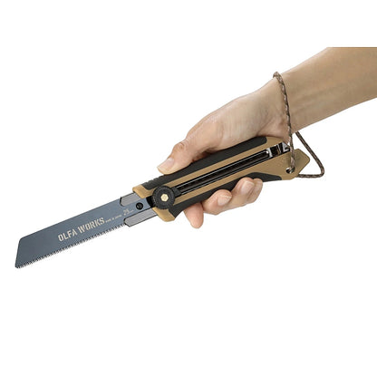 Olfa Works Bushcraft Retractable Blade Saw, Sand Colour | CTR OW-BCS-1-SB-DSB