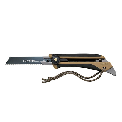 Olfa Works Outdoor Retractable Blade Utility Knife, Sand Colour | CTR OW-OUK-1-SB-DSB