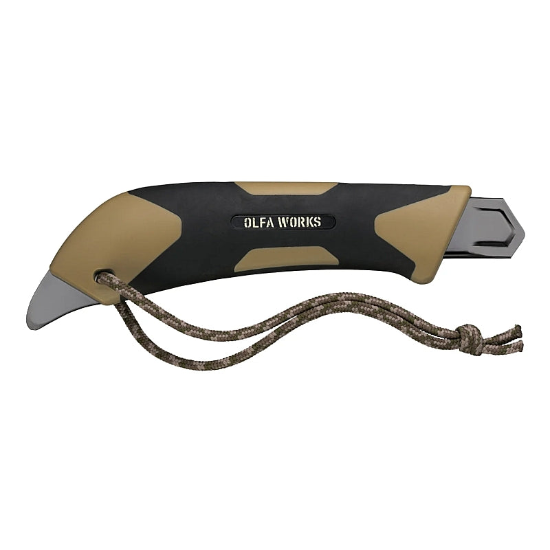 Olfa Works Outdoor Retractable Blade Utility Knife, Sand Colour | CTR OW-OUK-1-SB-DSB