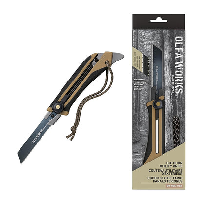Olfa Works Outdoor Retractable Blade Utility Knife, Sand Colour | CTR OW-OUK-1-SB-DSB