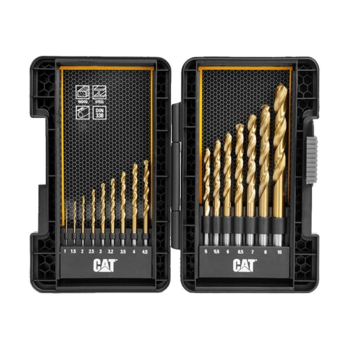 CAT 16 Piece HSS Titanium Coated Drill Bit Set | DA02901