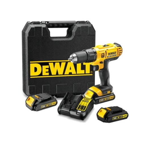 DEWALT- Cordless 18V XR Hammer Drill (3 x 1.5Ah Li-Ion Batteries) | DCD776S3
