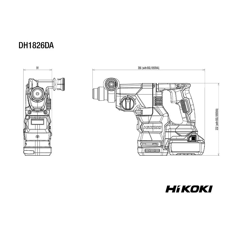 HiKOKI 18V Cordless BL SDS-Plus Rotary Hammer Drill 3.2J (Bare Tool) | DH1826DAW2Z