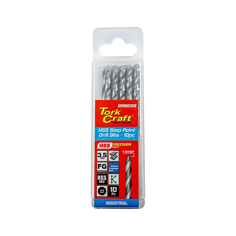 Tork Craft 10/Pk HSS Precision-Max Step Point Drill Bit, 3.5mm | DR90035B