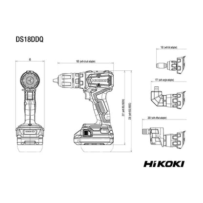 HiKOKI 18V Cordless BL QCC Impact Drill Driver 50Nm, 2.0Ah Set | DS18DDQWRZ