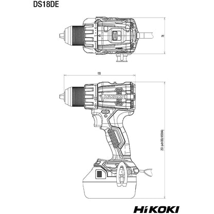 HiKOKI 18V Cordless BL Drill Driver 70Nm, 4.0Ah Set | DS18DEWHZ