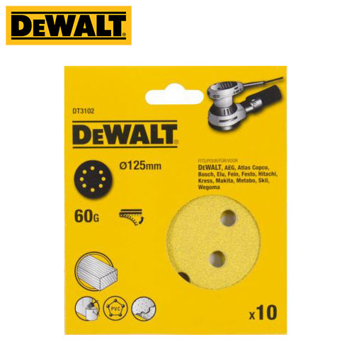 DT3102-QZ Sanding Disc 125mm 60 Grit 10/Pk