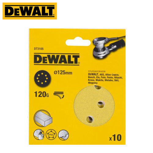 Dewalt DT3105-QZ Sanding Disc 125mm 120 Grit 10/Pk