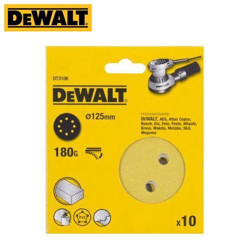 Dewalt DT3105-QZ Sanding Disc 125mm 180 Grit 10/Pk