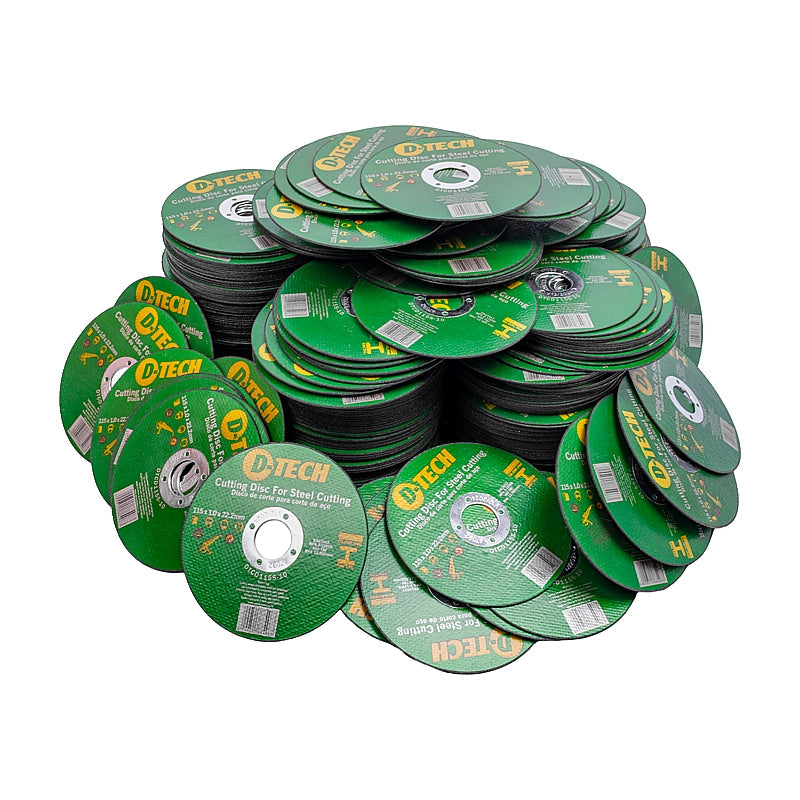D-Tech 600Pc Steel Cutting Discs, 115 x 1.0 x 22.2mm | DTCD115S-600